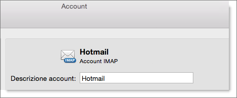 A description and type of an Outlook account are shown.