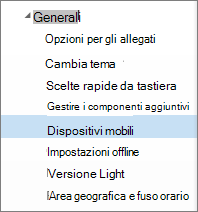 Dispositivi mobili generali >