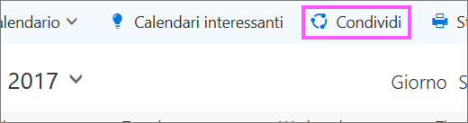 Screenshot del pulsante Condividi