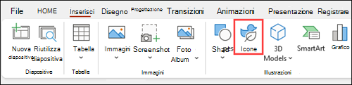 Inserire icone per PowerPoint