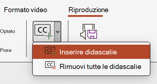Inserire i sottotitoli a un video in PowerPoint.