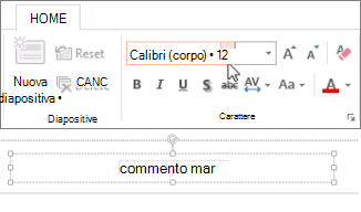 Cambiare il tipo di carattere del piè di pagina