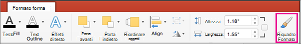 Scheda Formato forma di PowerPoint per Mac