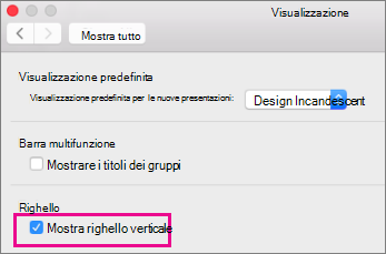Casella Mostra righello verticale