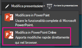 Modifica in PowerPoint Online