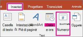 mostra il pulsante del numero diapositiva sulla barra multifunzione di PowerPoint