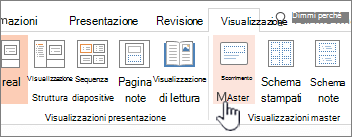 mostra il pulsante dello schema diapositiva sulla barra multifunzione di PowerPoint