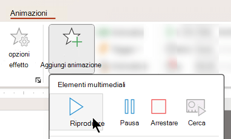 È possibile avviare la riproduzione dell'audio dopo un ritardo usando le opzioni di animazione.