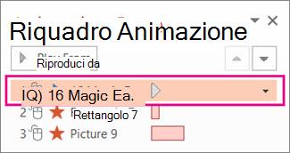 Il clip audio deve trovarsi nella prima posizione