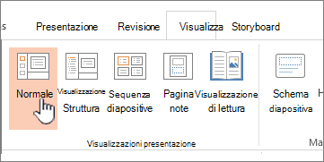 Barra multifunzione Visualizza con l'opzione Normale evidenziata