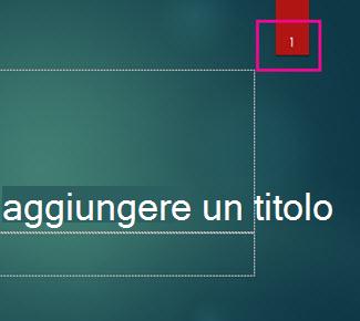 Tema Ione con numero di diapositiva