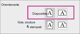 Orientamento della pagina in PowerPoint per Mac