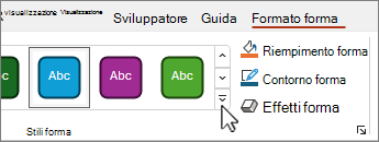 Pulsante Altro stili forma
