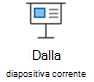 avvia una presentazione dalla diapositiva corrente.