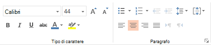 Opzioni per il tipo di carattere, il paragrafo e l'allineamento in PowerPoint Online