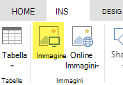 Il pulsante Inserisci immagine