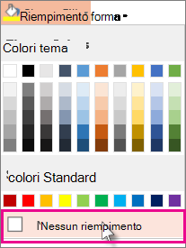 Nessun colore di riempimento
