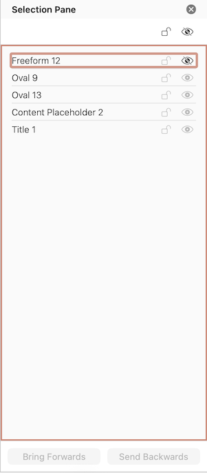 Screenshot del riquadro di selezione per nascondere il connettore.