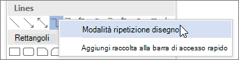 Selezione della modalità ripetizione disegno