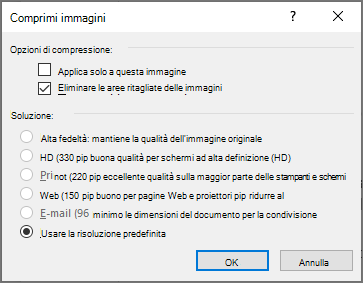 Comprimere immagini