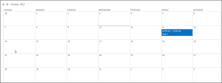 visualizzazione Calendar
