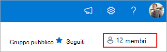 Appartenenza ai gruppi con i membri correnti.