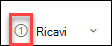 screenshot della colonna numero