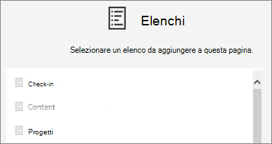 Selezionare un elenco