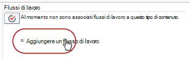 Collegamento Aggiungi flusso di lavoro