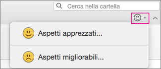 Fare clic su un'opzione per inviare il feedback.