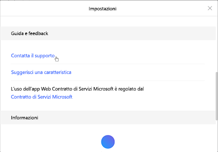 Toccare Ottieni supporto