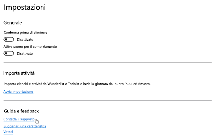 Toccare Ottieni supporto