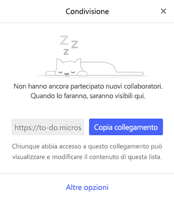 Screenshot del menu Condivisione