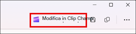 Schermata di un video catturato nello Strumento di cattura con il pulsante Modifica in Clipchamp.