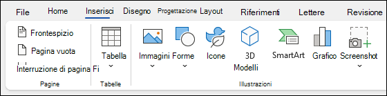 Inserire elementi in Word