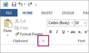 Accedere agli Appunti in Word 2013
