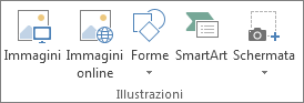 Gruppo Illustrazioni della scheda Inserisci in Excel