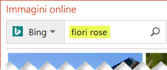 Digitare i termini di ricerca che descrivono l'immagine ClipArt da trovare