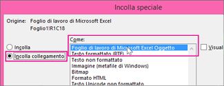 Scegliere Microsoft Excel