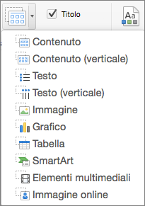 Inserimento segnaposto in PowerPoint per Mac