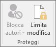Icona Limita modifica nella scheda Revisione