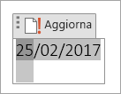 Modifica o aggiornamento di un campo data