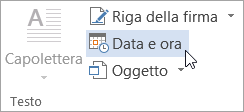 Selezione di Data & Ora nella scheda Inserisci