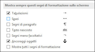 Always show or hide formatting symbols