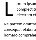 Esempio di capolettera all'interno del paragrafo.
