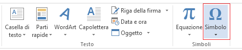 Nella scheda Inserisci fare clic su Simbolo.