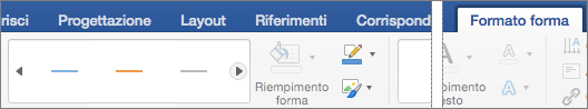 Scheda Formato forma con la raccolta Linee
