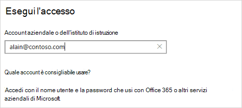 Consente di eseguire l'accesso schermo