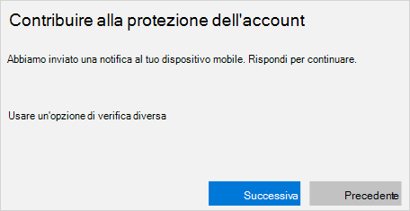 Schermata di notifica per dispositivi mobili