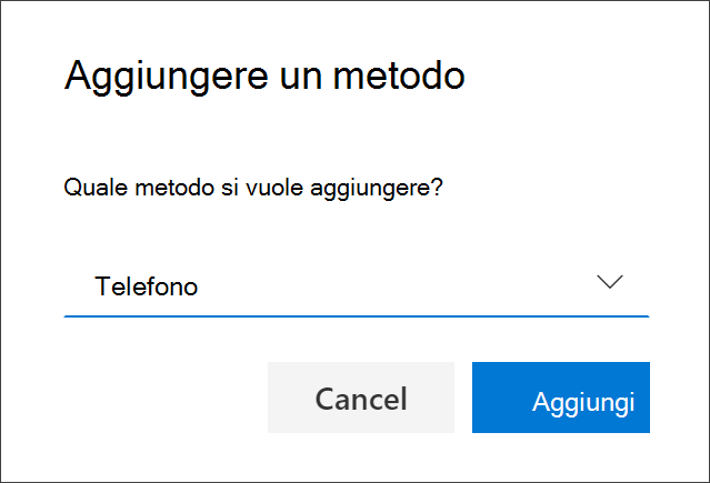 Add method box, with Phone selected
